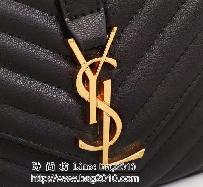 YSL聖羅蘭 專櫃最新版 手工繡V線 山羊紋鏈條包 可手提斜挎 F26611 YAS1113